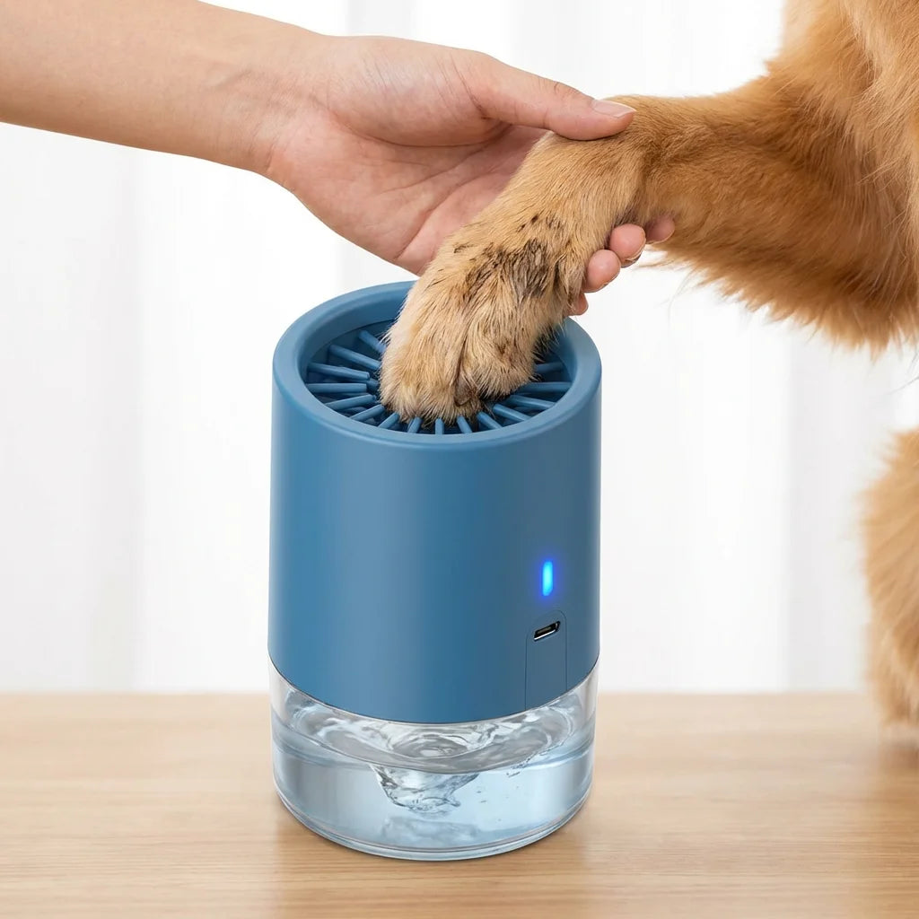 Automatic Portable Dog Paw Cleaner - Soft Silicone Bristles, USB Rechargeable, Muddy Paw Washer Cup